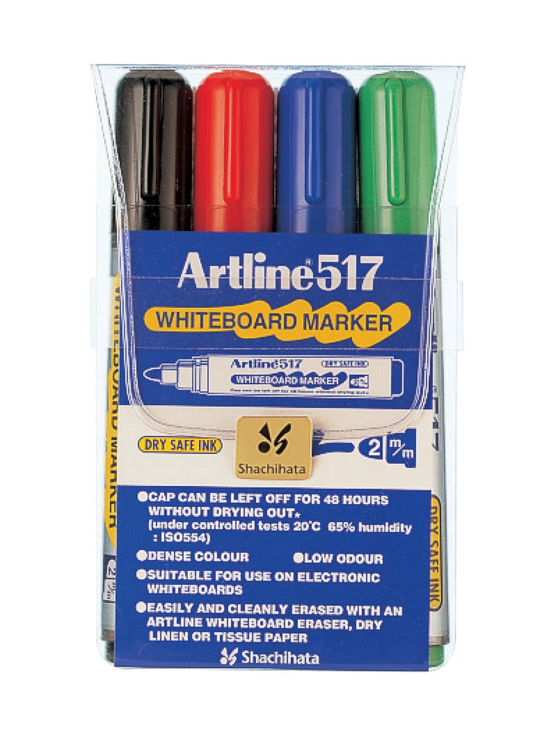 Whiteboardpenna Artline 517 konisk 4-pack 4 färger