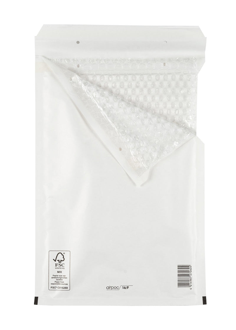 Bubble bag Big pack No. 13 stripseal white FSC marked 145x215mm 100pcs/pack