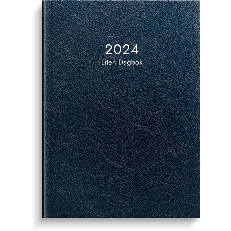 Almanacka 1039 Liten Dagbok blått konstläder A6 2024