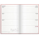 Almanacka 1087 Dagbokskalender rött konstläder inbunden 2024