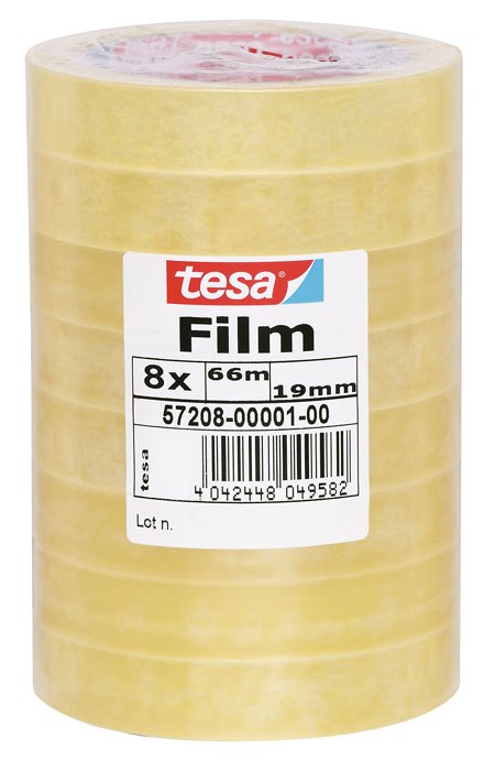 Kontorstejp Tesa standard transparent 19mm x 66m 8rullar/fp