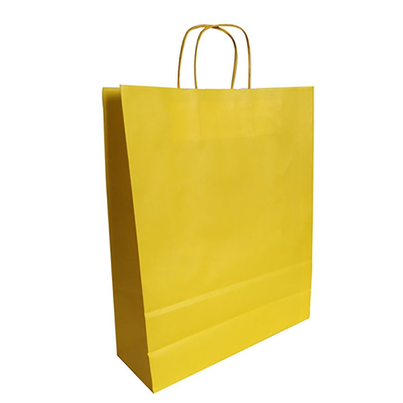 Carrying case Cardboard Yellow Twisted Handle 180x80x220mm 300pcs/pack 