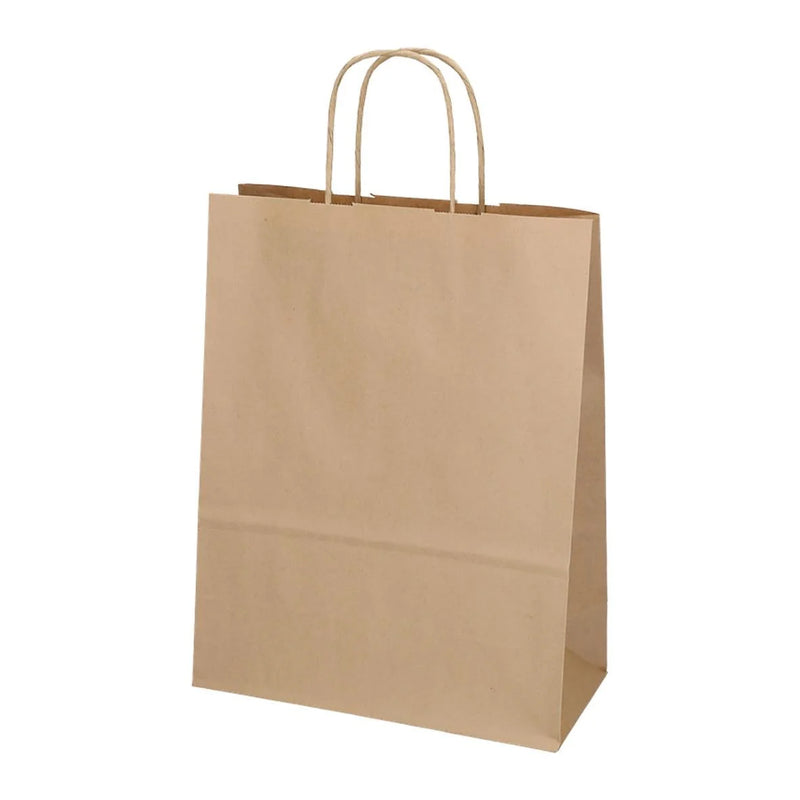 Carrying case Brown with twisted handle 220x100x310mm SMOOTH 250pcs/carton