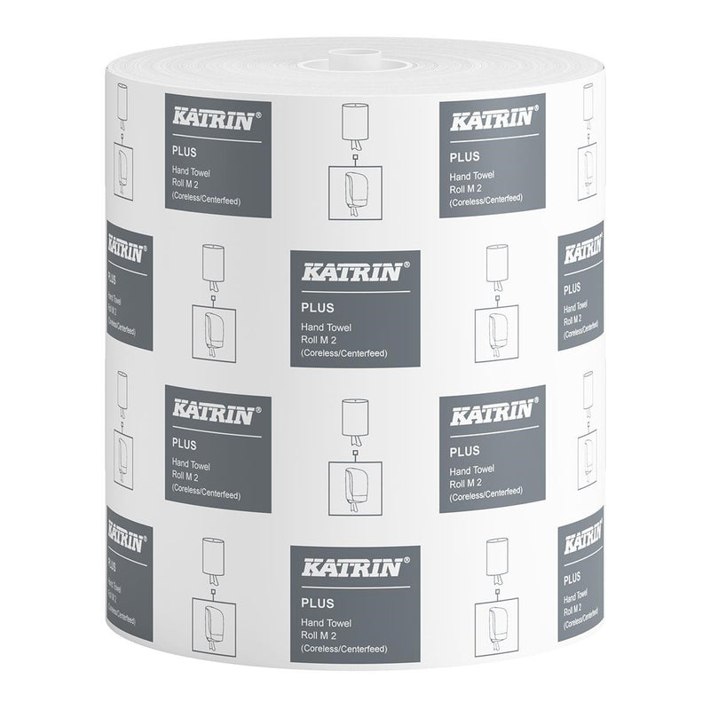 Wiping paper Katrin Plus M2 2-layer 23cm x 167m 6rl/carton
