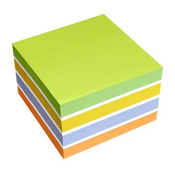 Notiskub Info Notes Brilliant mix grön, vit, gul, blå, orange 75x75mm 