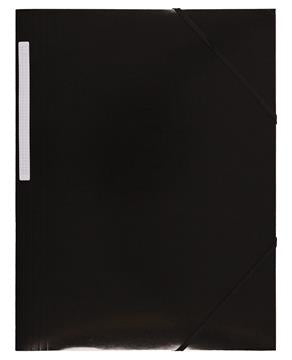Snoddmapp kartong 3-klaff svart A4 