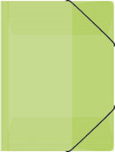 Cord folder 3-flap PP transparent green A4