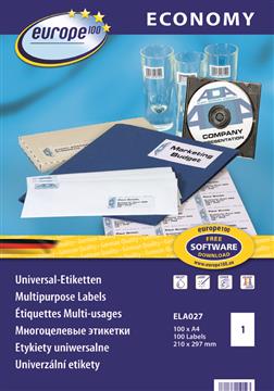 Universaletikett ELA027 210x297mm 