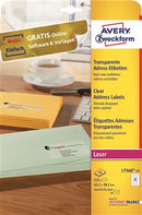 Laseretikett Avery L7560 transparent 63,5x38,1mm 