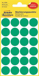 Etikett Avery färgsignal grön Ø 18mm 