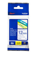 Märkband Brother Tze233 12mm blå/vit 8m 